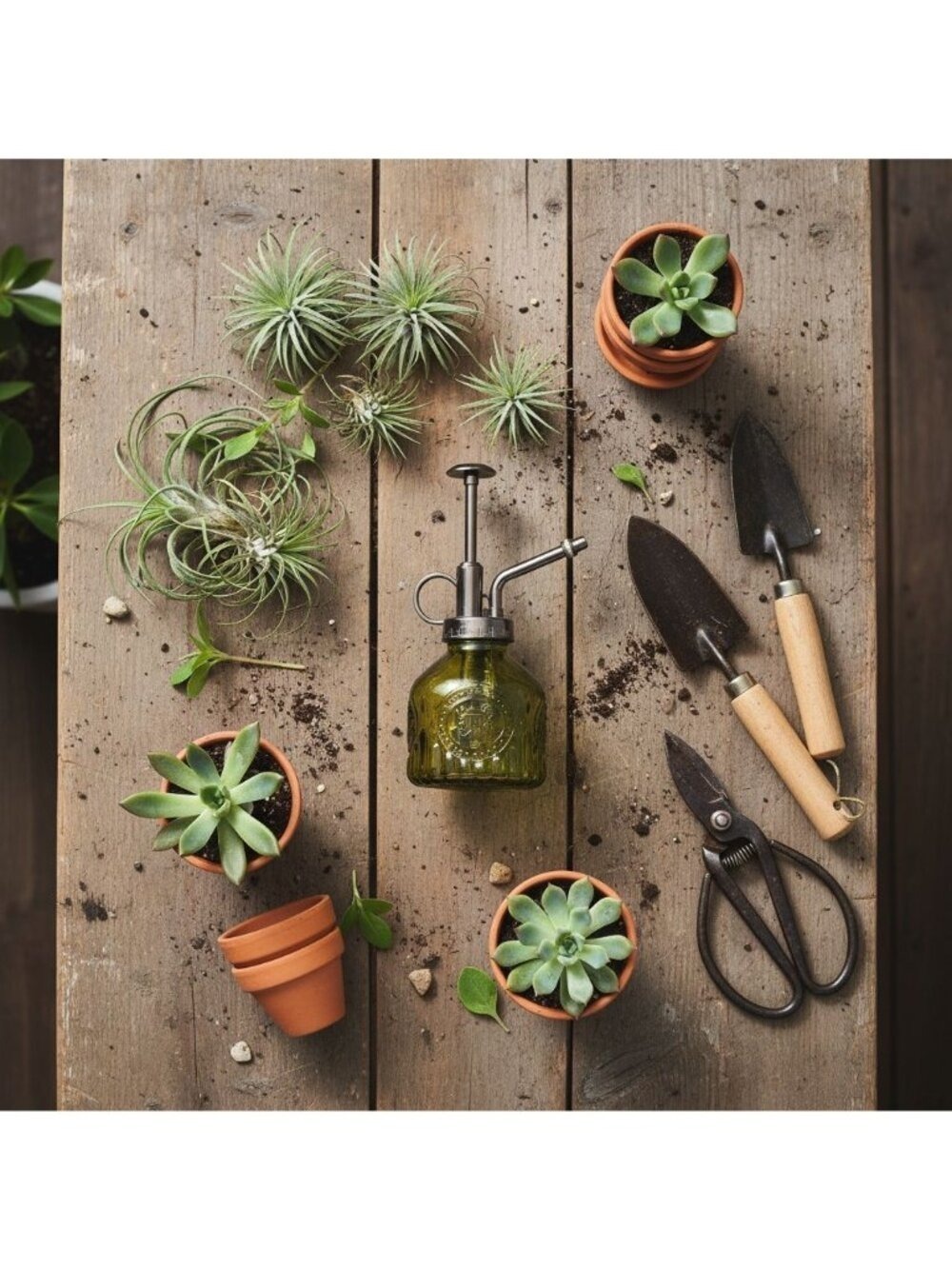 Olive Green Glass Orchid Mister 6.8 oz Air Plant Fine Mist Spray Bottle - Picture 4 of 11